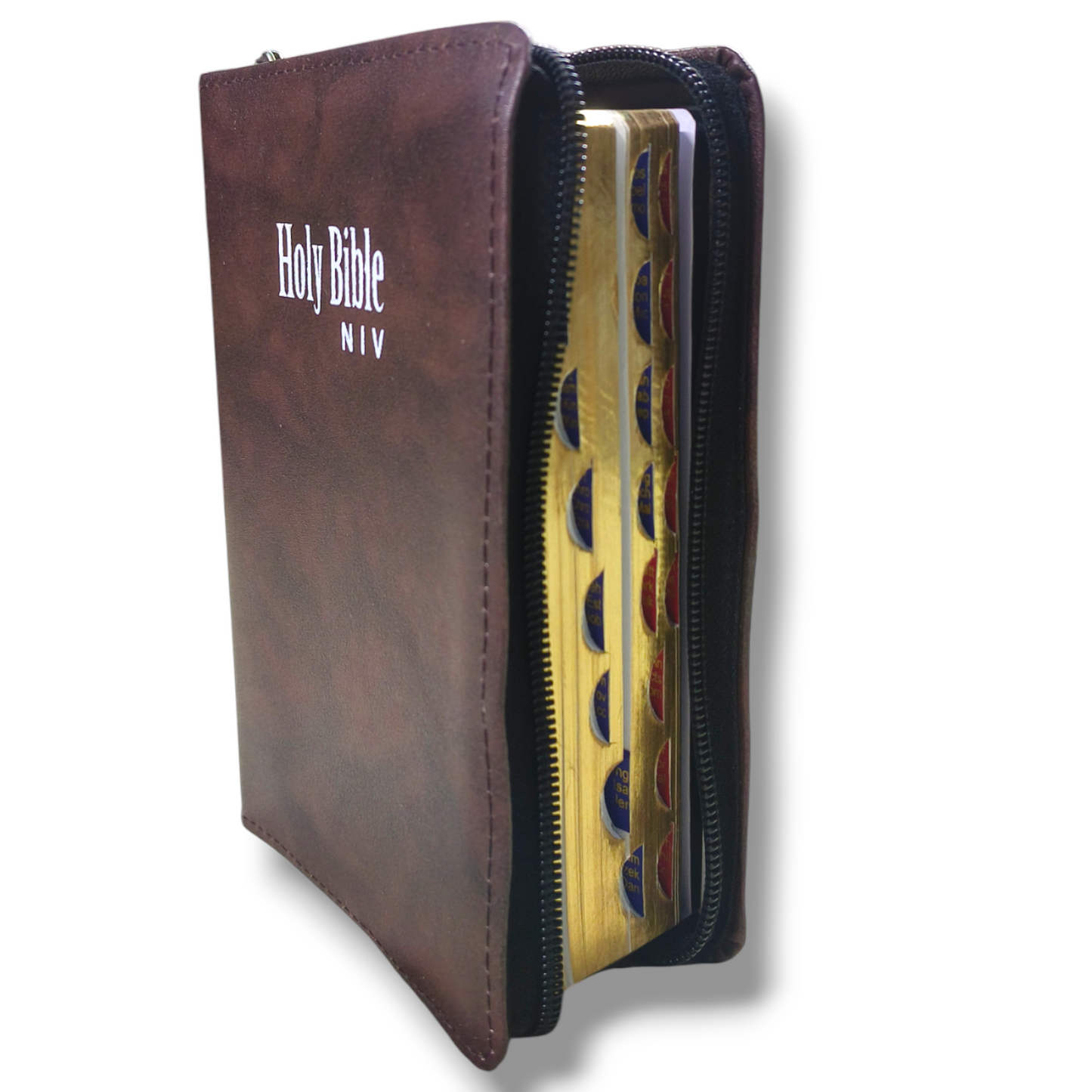 NIV Compact Edition Bible | Thumb Index Bible | With Dark Brown Attractive Design Bound |  New Edition Bible Duo-Tone
