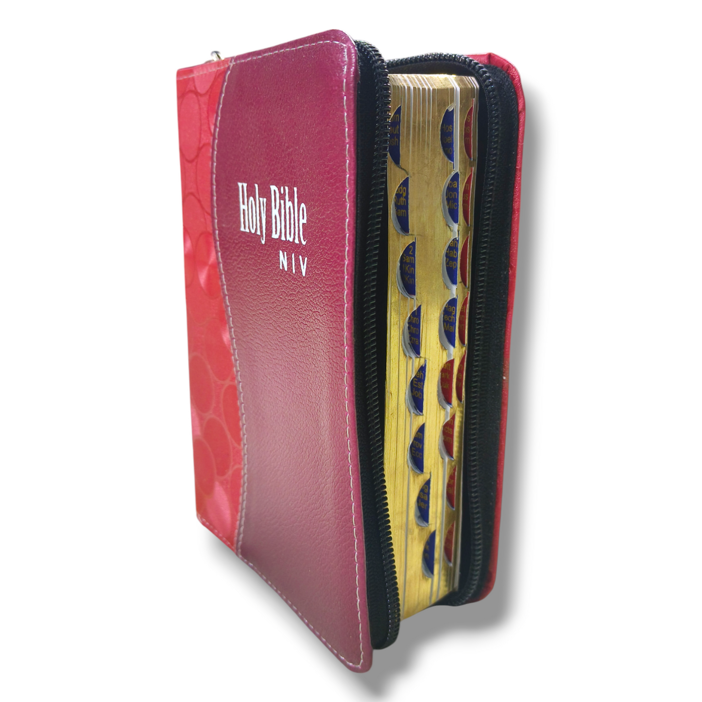 NIV Compact Edition Bible | Thumb Index Bible | With Light Brown & Red Attractive Design Bound |  New Edition Bible Duo-Tone | D5