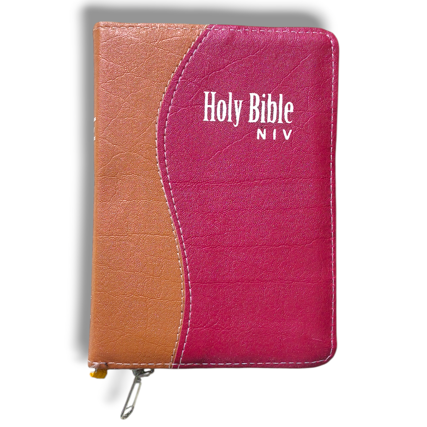 NIV Compact Edition Bible | Thumb Index Bible | With Light Brown & Red Attractive Design Bound |  New Edition Bible Duo-Tone | D7