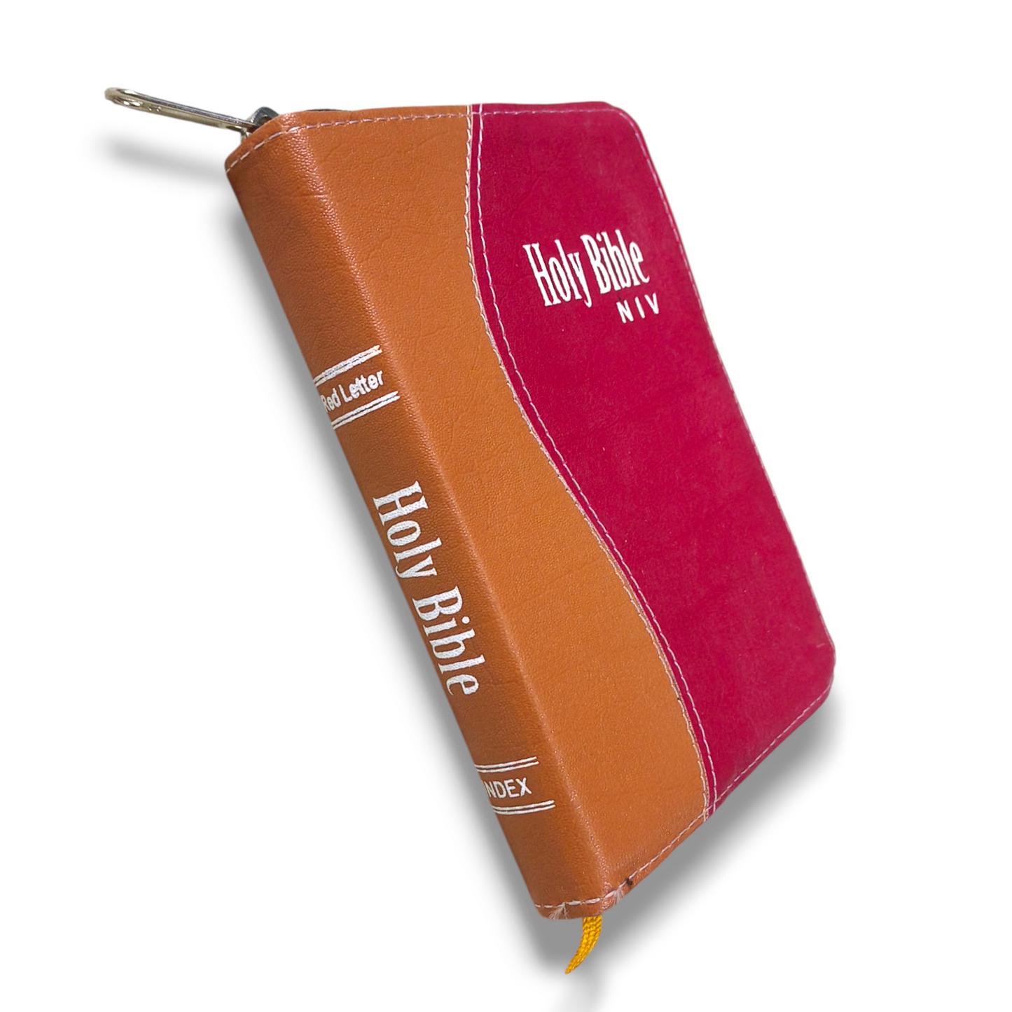 NIV Compact Edition Bible | Thumb Index Bible | With Light Brown & Red Attractive Design Bound |  New Edition Bible Duo-Tone | D7