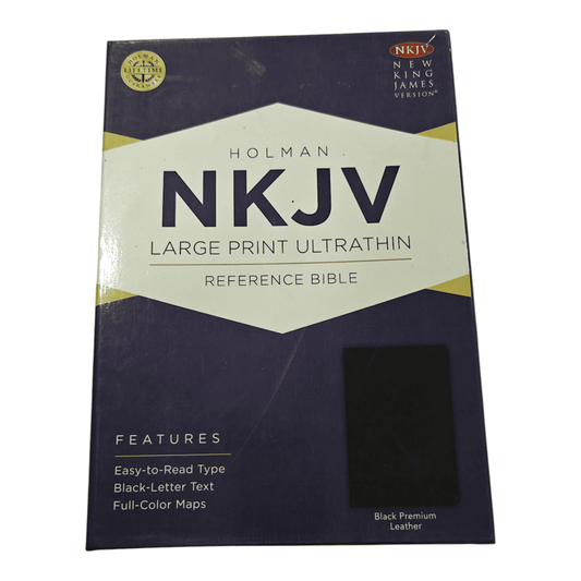 NKJV Large Print Ultrathin Reference Bible, Leathersoft, Brown, Comfort Print® - Easy-to-Read, Easy-to-Carry - 9781535905268