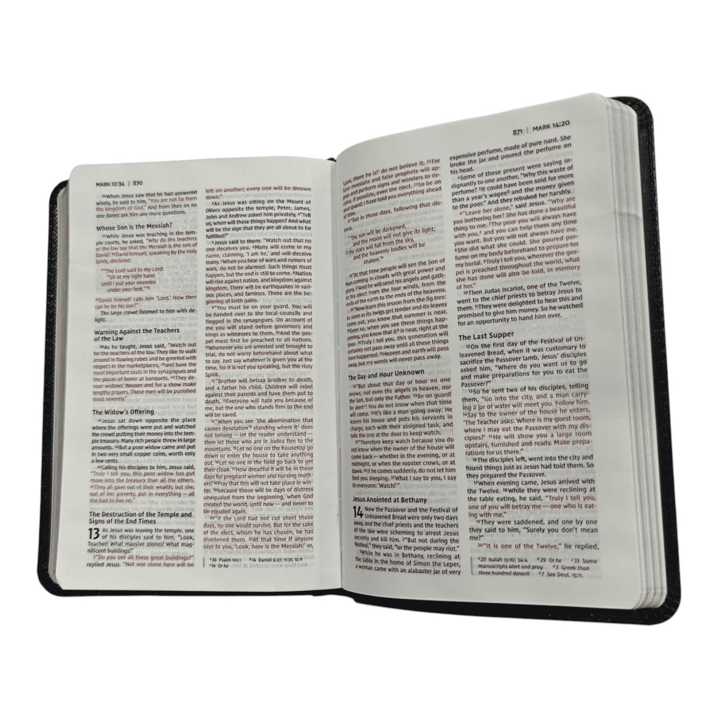 NIV Thinline Bible, Compact, Leathersoft, Brown, Red Letter Edition: Large Print, Easy-to-Carry, Ribbon Marker, Gift Box