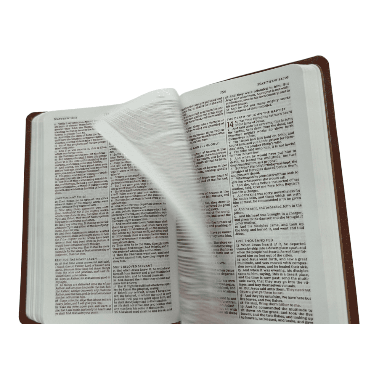 KJV Value Compact Thinline Bible, Brown Leatherflex, Red Letter Edition