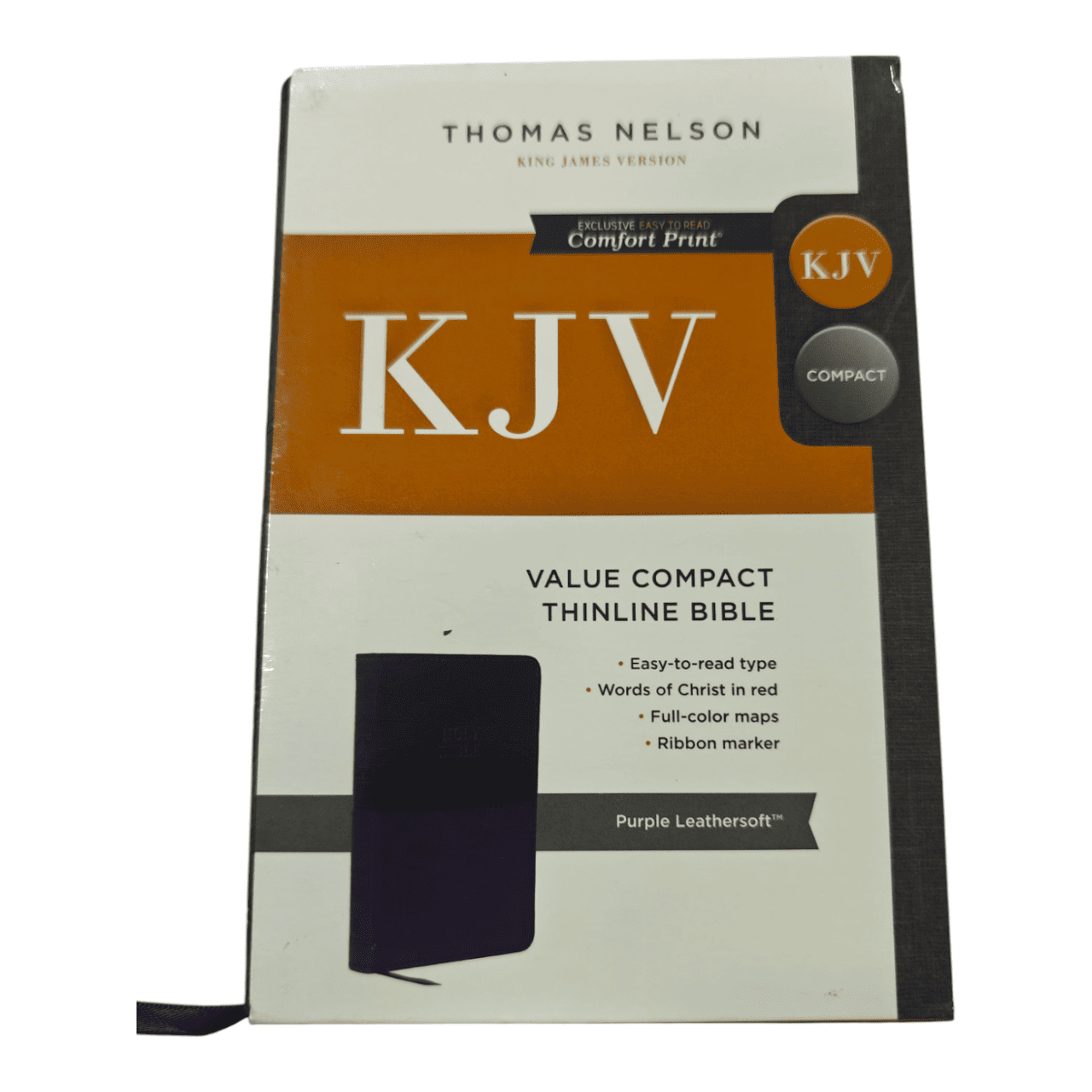 KJV Value Compact Thinline Bible, Brown, Leatherflex, Red Letter Edition - Easy-to-Carry King James Version - 9780785225850