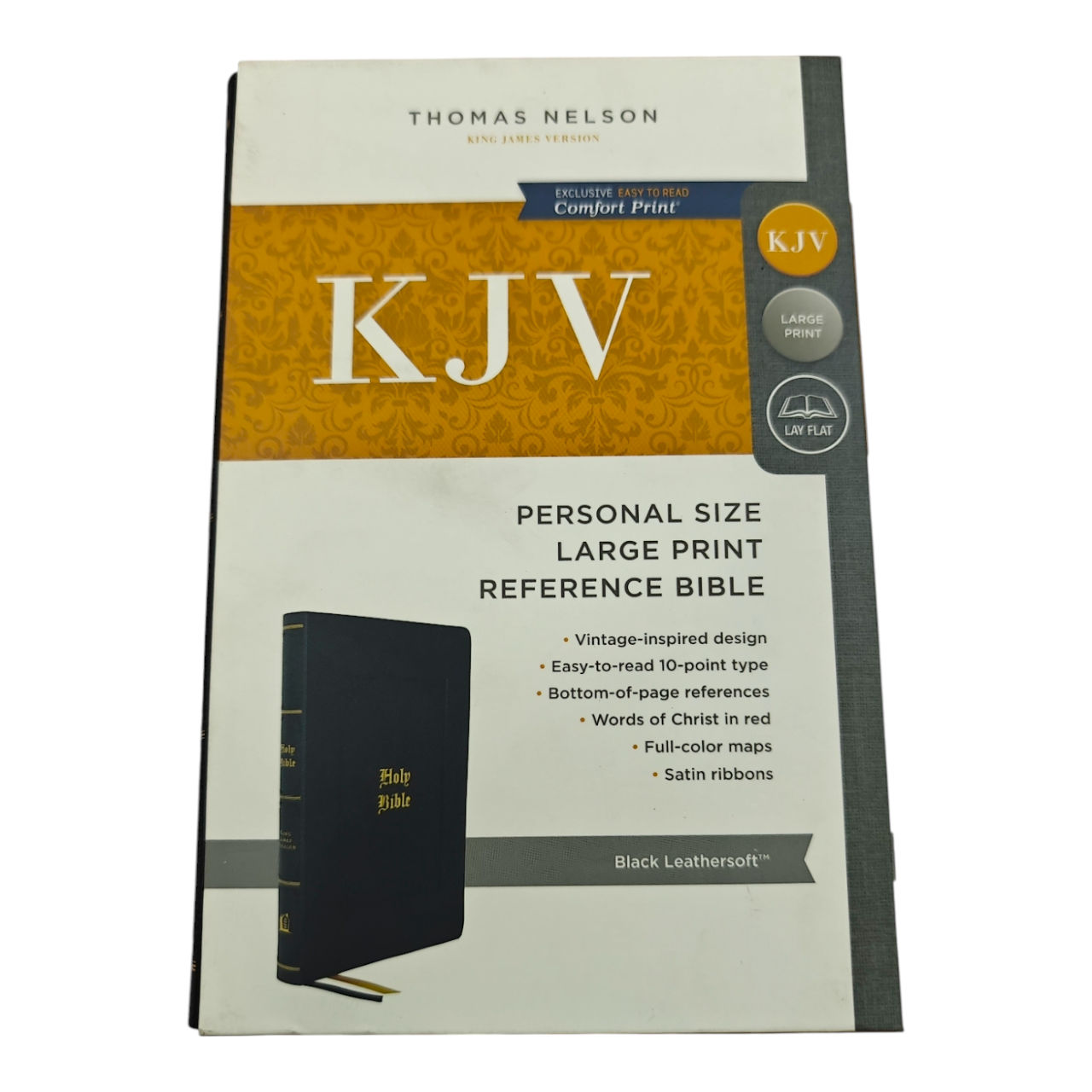KJV Personal Size Large Print Reference Bible - Vintage Series, Leathersoft, Black, Red Letter, Comfort Print