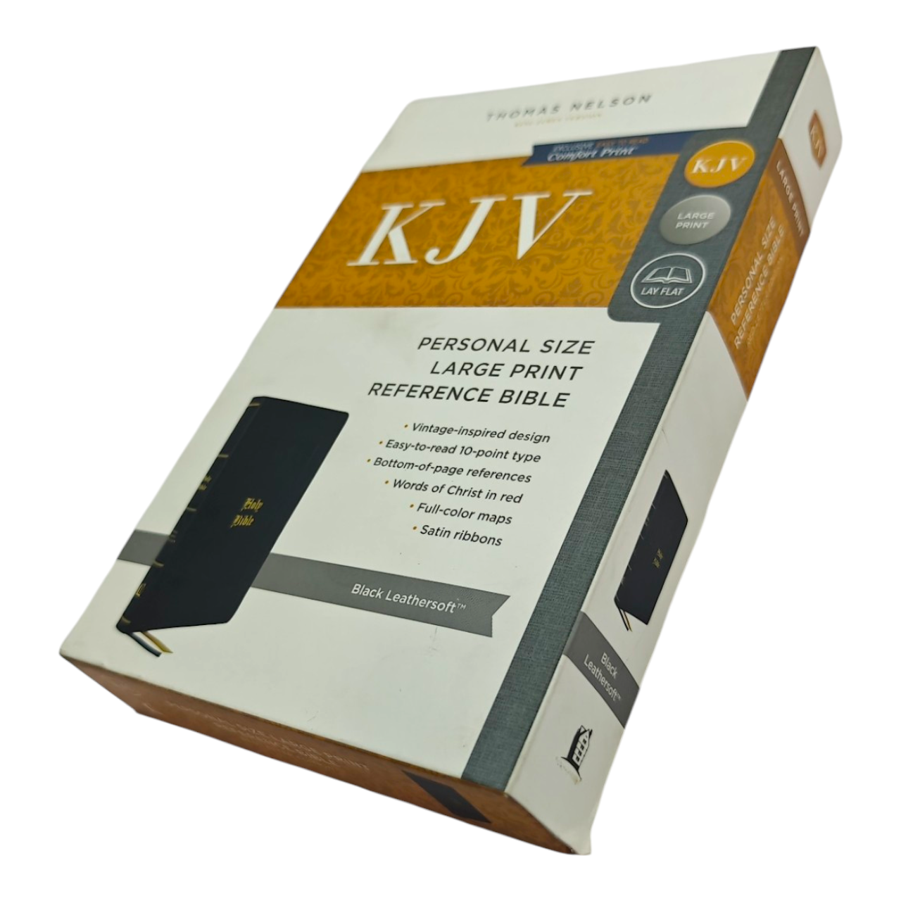 KJV Large Print Personal Size Reference Bible Black LeatherTouch King James Version