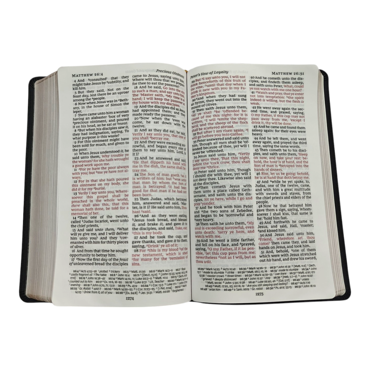 KJV Large Print Personal Size Reference Bible Black LeatherTouch King James Version