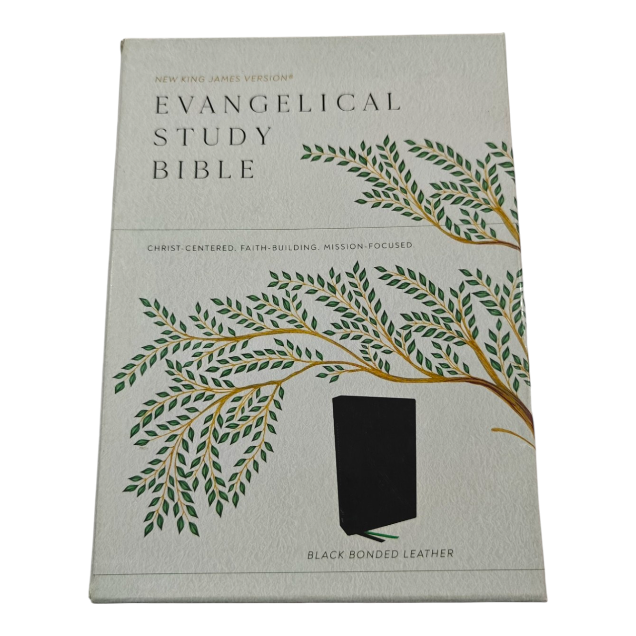 Evangelical Study Bible: Christ-Centered. Faith-Building. Mission-Focused. (NKJV, Black Bonded Leather, Red Letter, Thumb Indexed, Large Comfort Print)