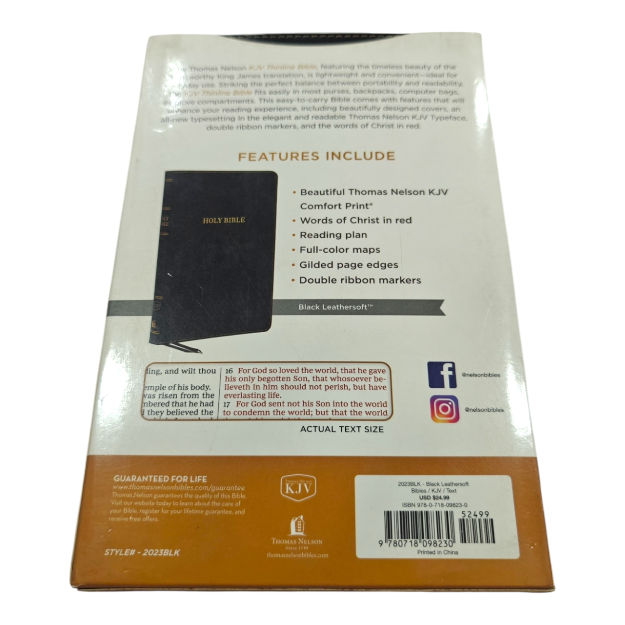 KJV Thinline Bible Black – Slim, Portable Edition (ISBN: 9780718098230)