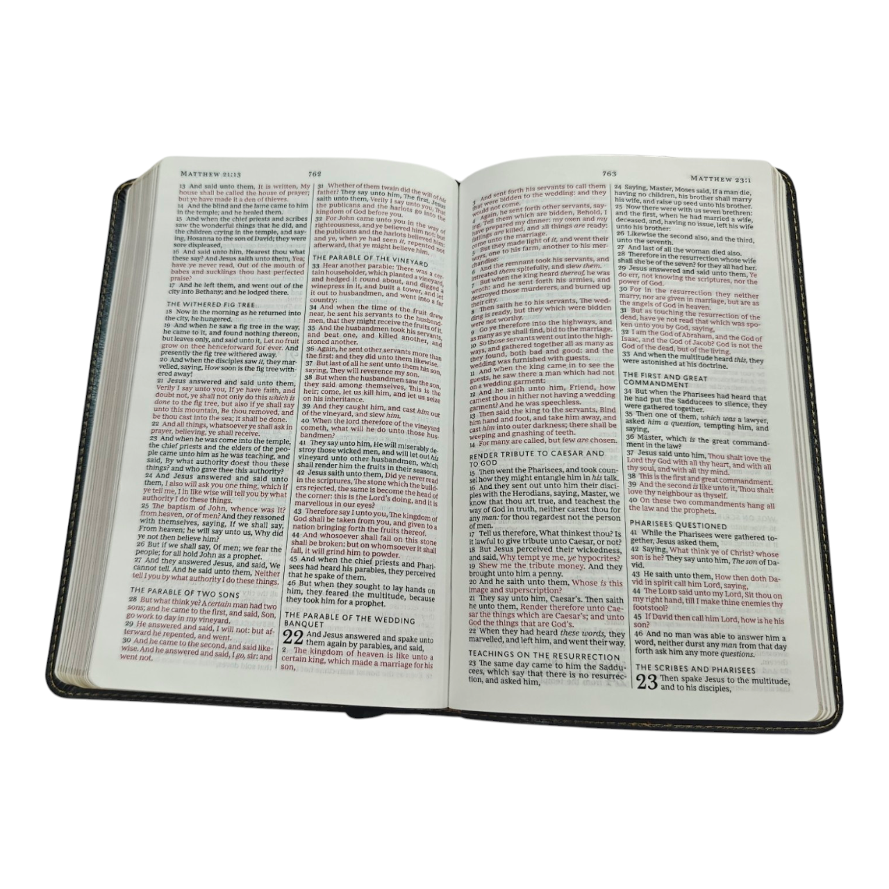 KJV Thinline Reference Bible Bonded Leather Black Red Letter Edition King James Version