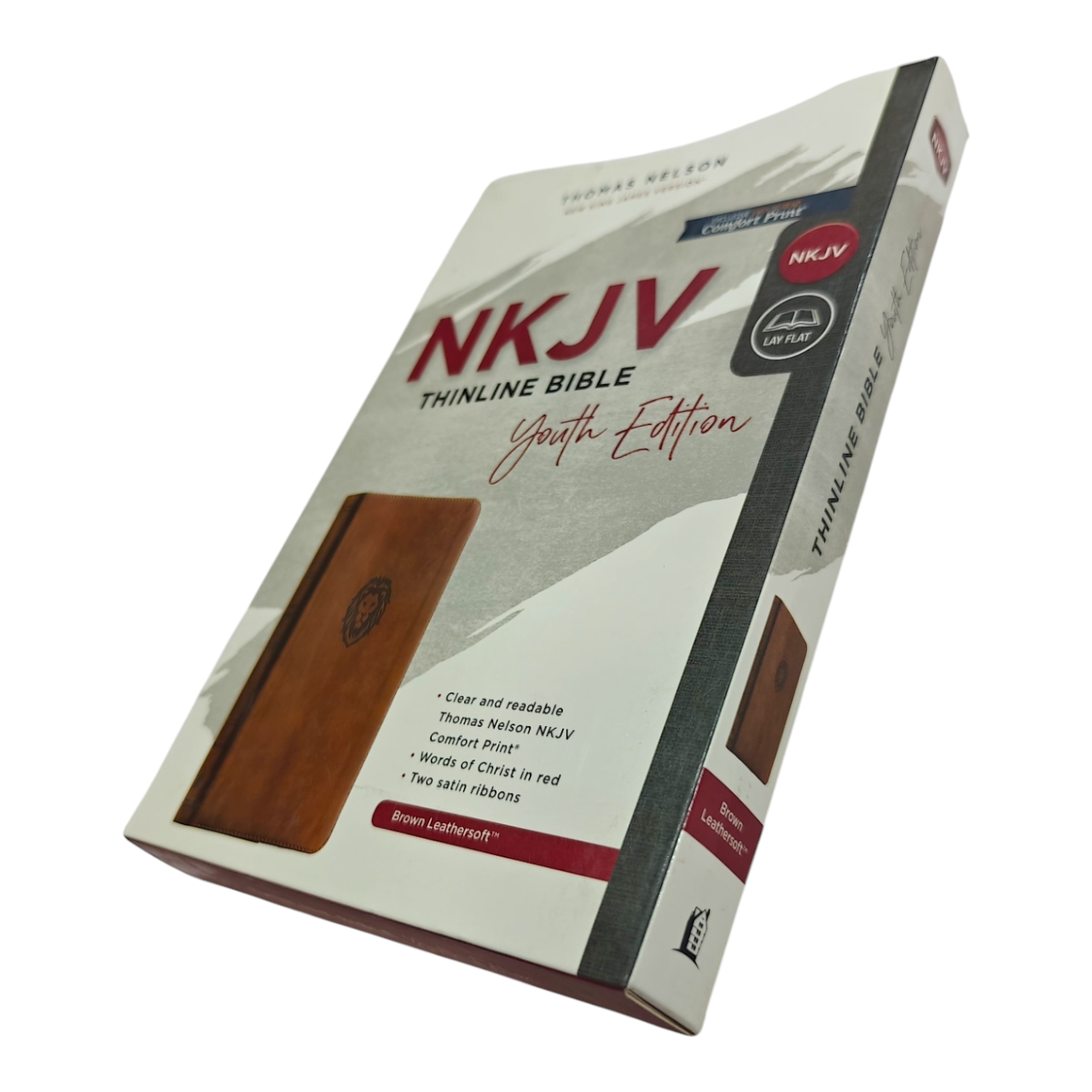 NKJV Thinline Bible Youth Edition Leathersoft Brown Red Letter Edition Comfort Print