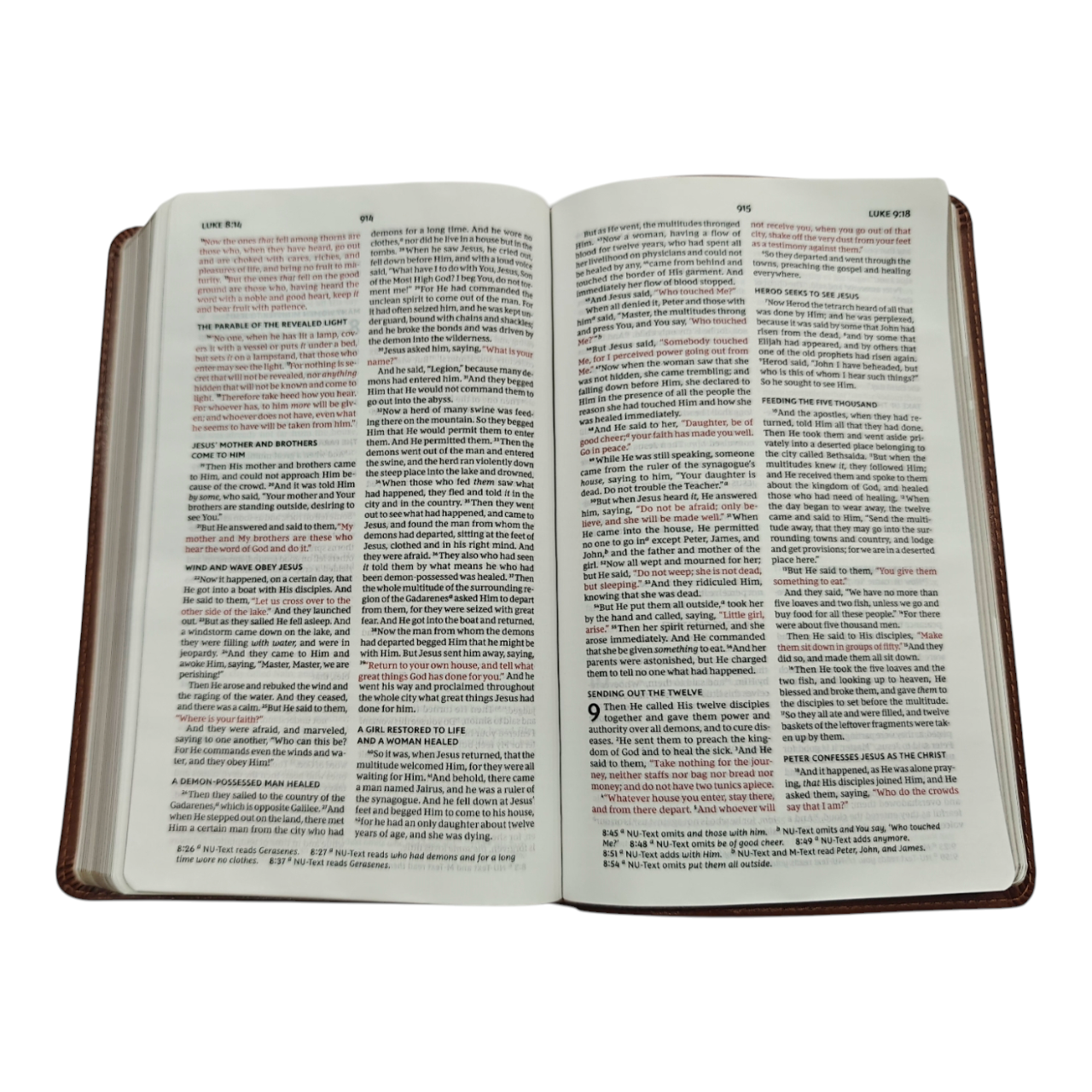 NKJV Thinline Bible Youth Edition Leathersoft Brown Red Letter Edition Comfort Print
