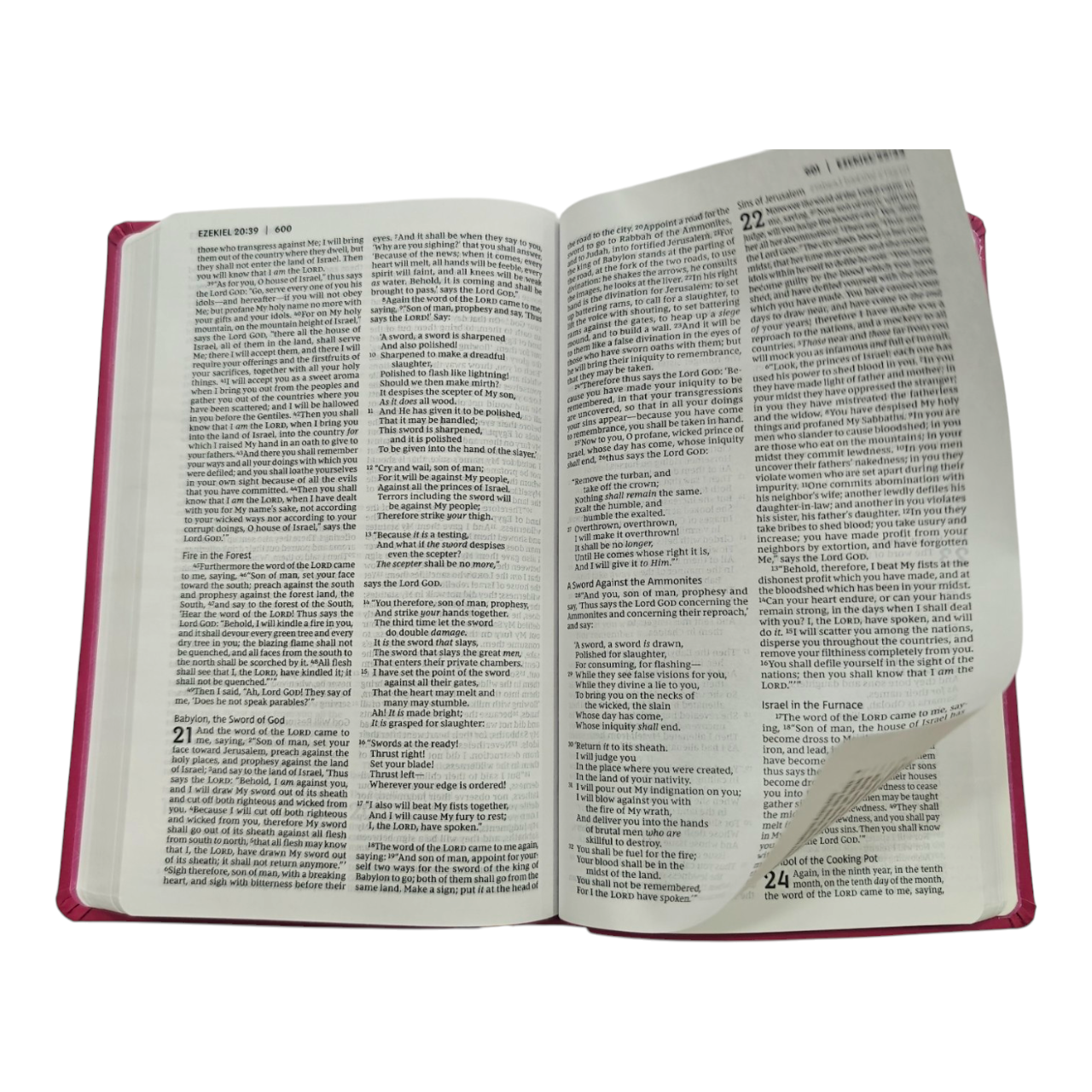 NKJV Holy Bible Value Ultra Thinline Pink Leathersoft Red Letter Comfort Print