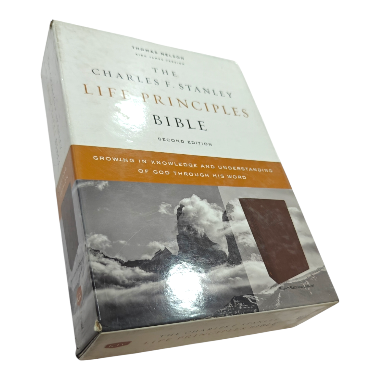 KJV Charles F. Stanley Life Principles Bible - Brown Genuine Leather (King James Version)