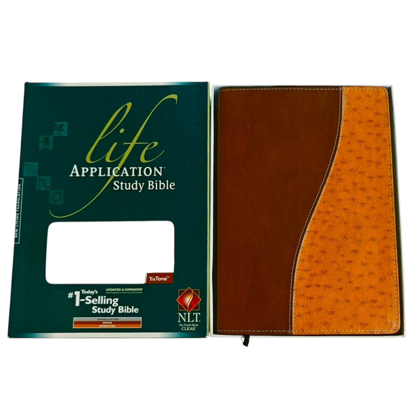 Life Application Study Bible, NLT – TuTone Bonded Leather, Brown/Ostrich Tan