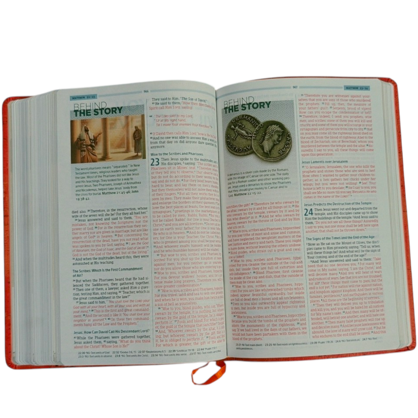 NKJV Essential Teen Study Bible – Orange Cork LeatherTouch