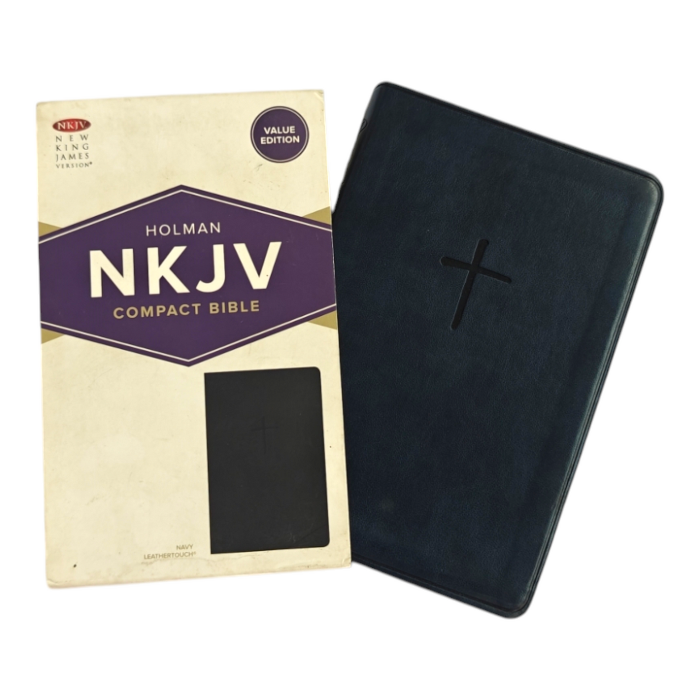 Holman NKJV Compact Bible, Value Edition – Navy LeatherTouch