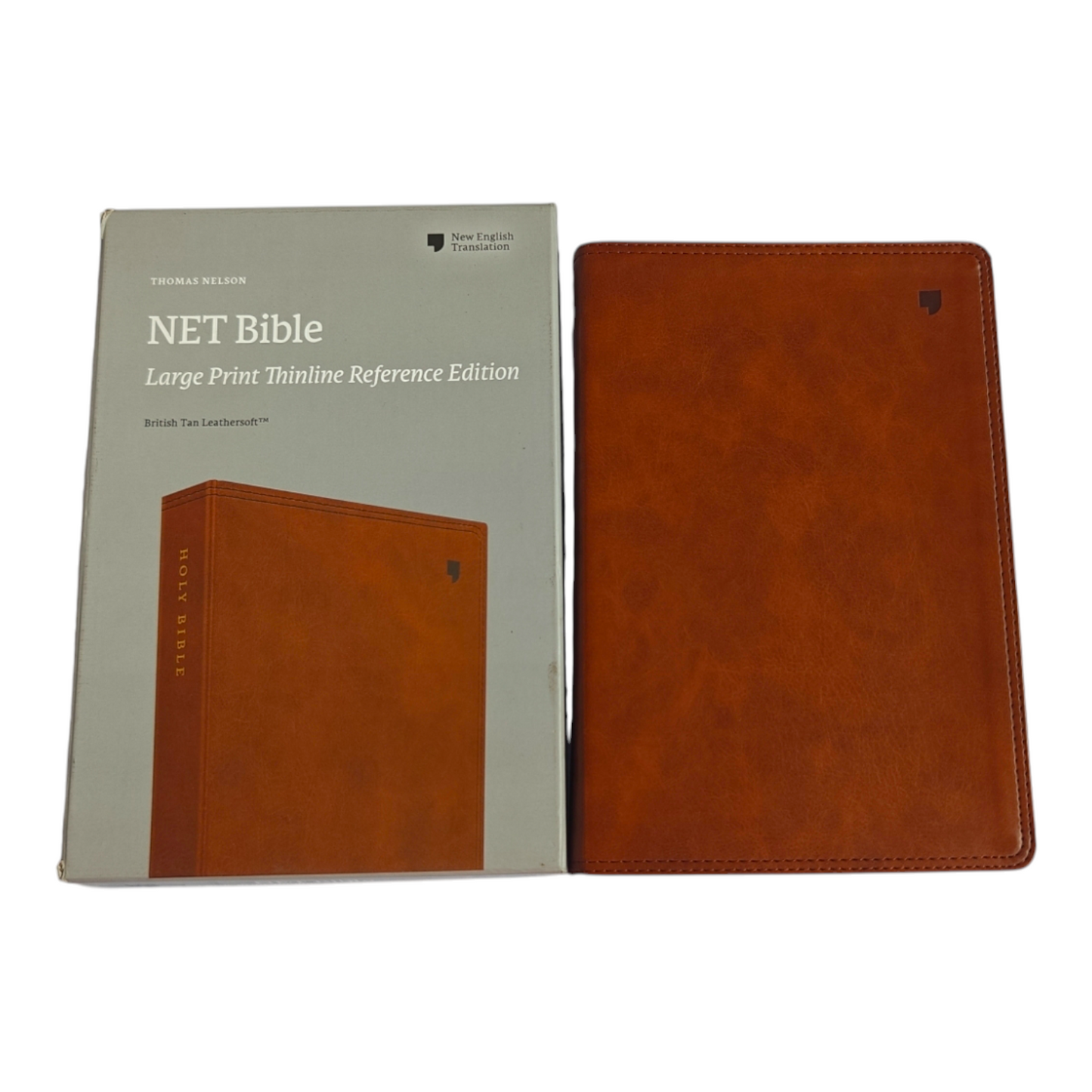 NET Bible, Large Print Thinline Reference Edition – British Tan Leathersoft (Thomas Nelson)