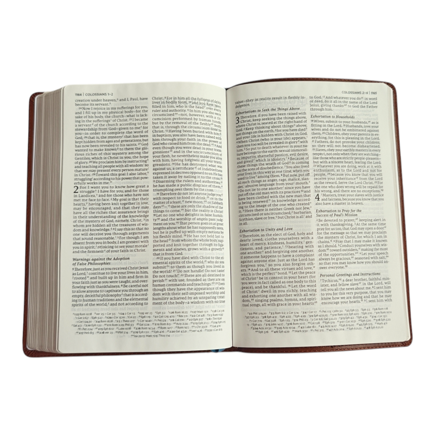 NET Bible, Large Print Thinline Reference Edition – British Tan Leathersoft (Thomas Nelson)