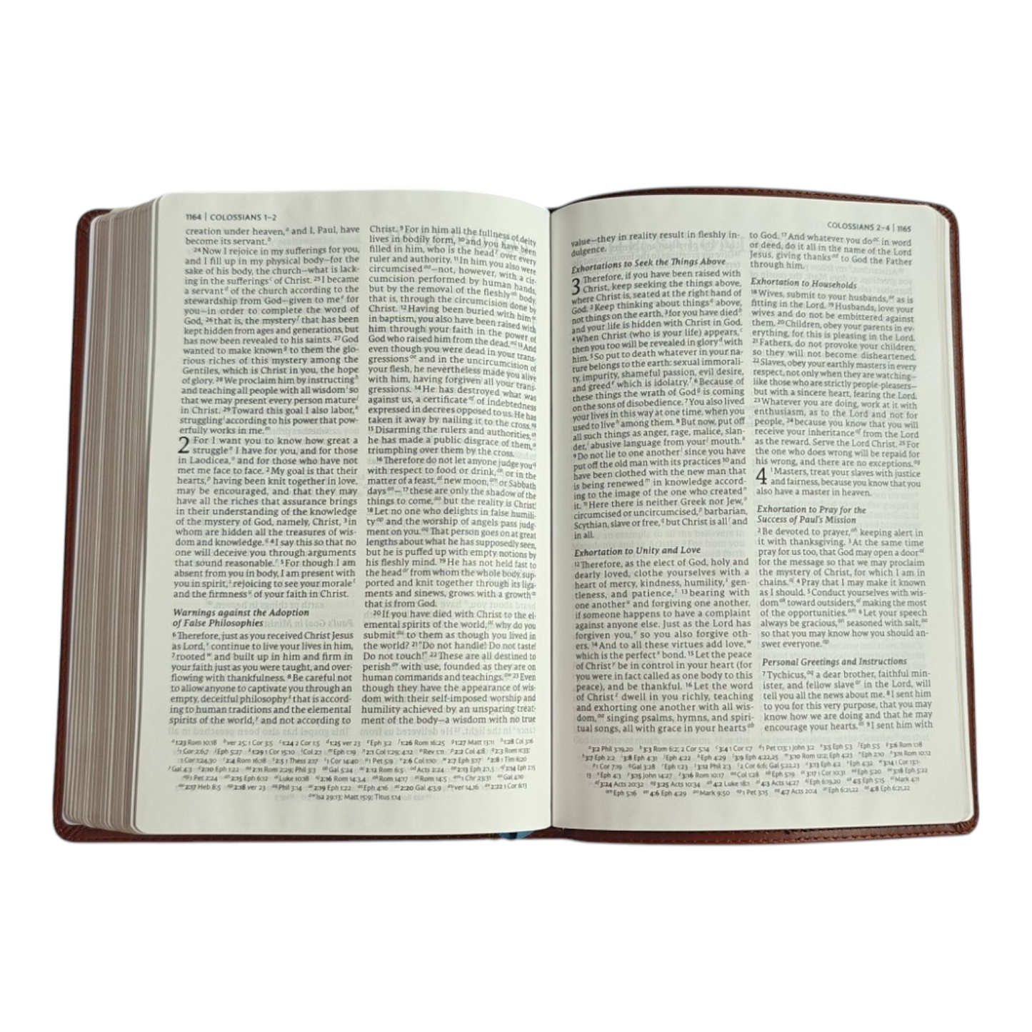 NET Bible, Large Print Thinline Reference Edition – British Tan Leathersoft (Thomas Nelson)