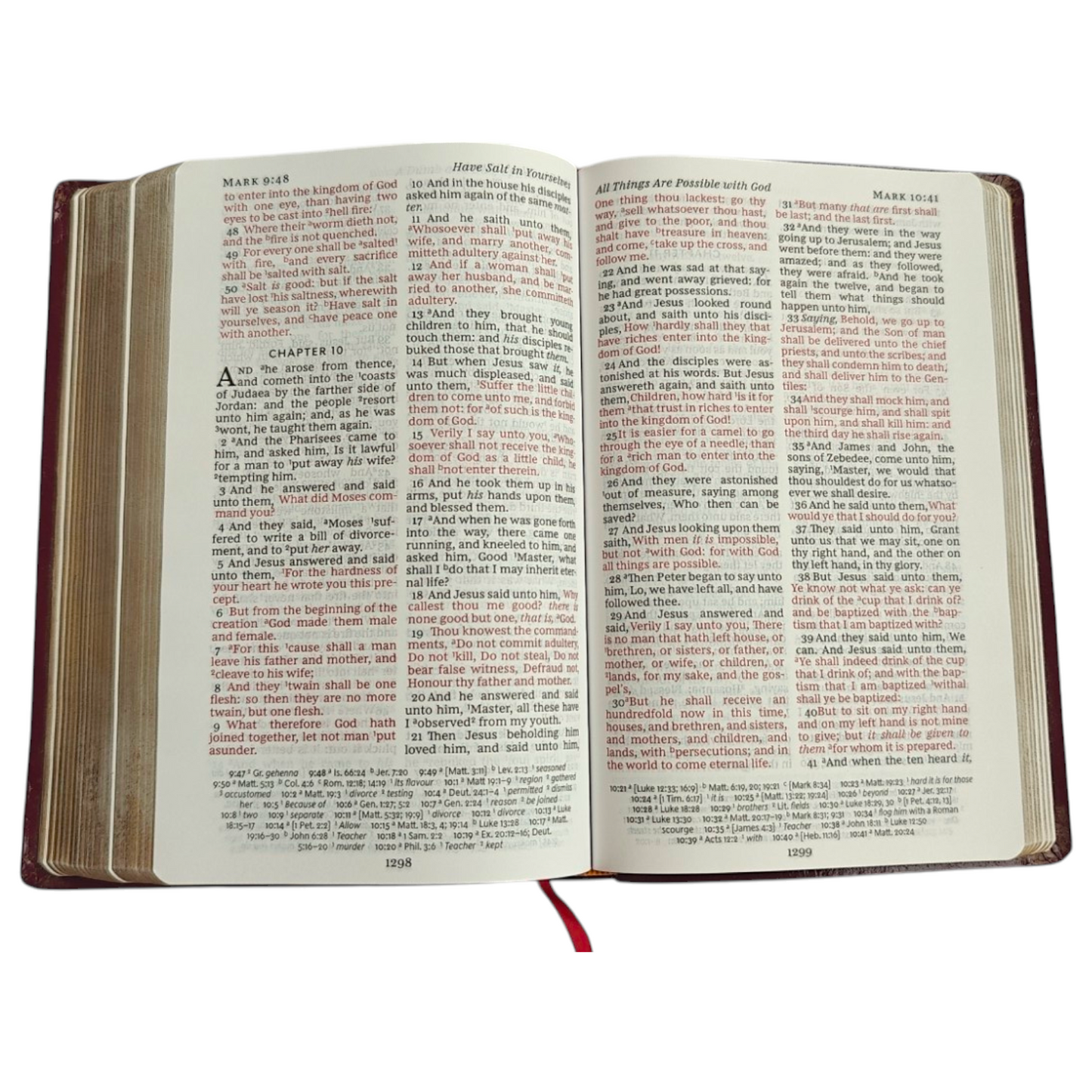 KJV Personal Size Giant Print Reference Bible, Comfort Print – Burgundy Leatherflex (Thomas Nelson, Lay Flat)