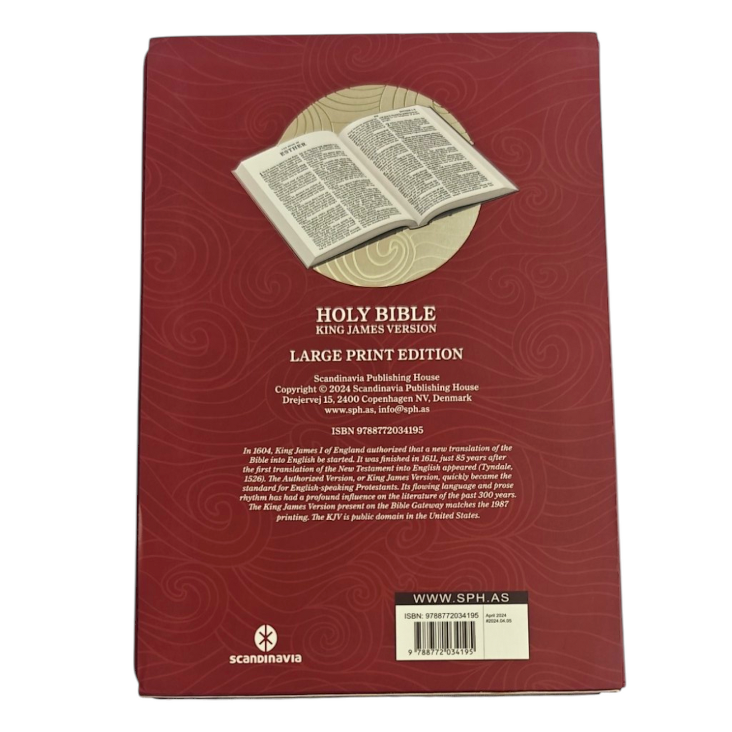 KJV Holy Bible, Large Print Edition – Burgundy PU Leather (Scandinavia Publishing House, 2024)