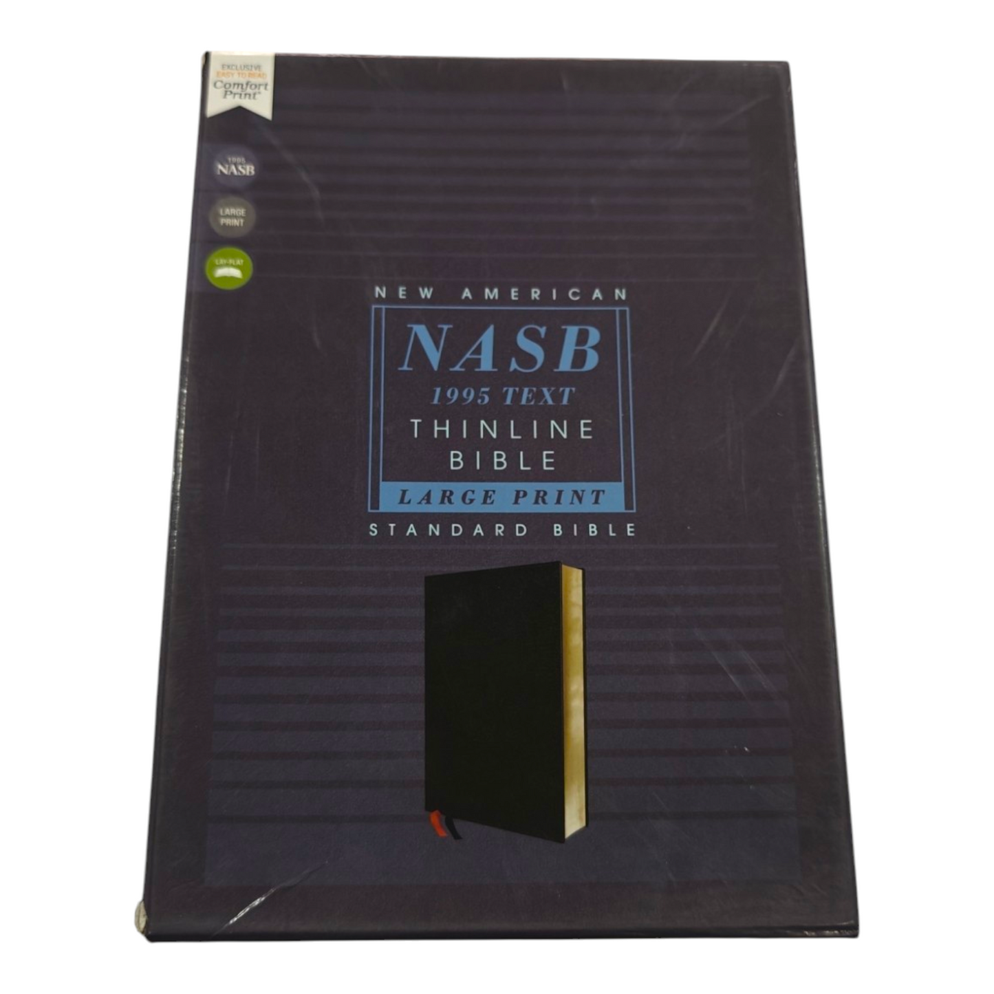 NASB Large-Print Thinline Bible, Red Letter Edition - Bonded Leather, Black (New American Standard Bible)