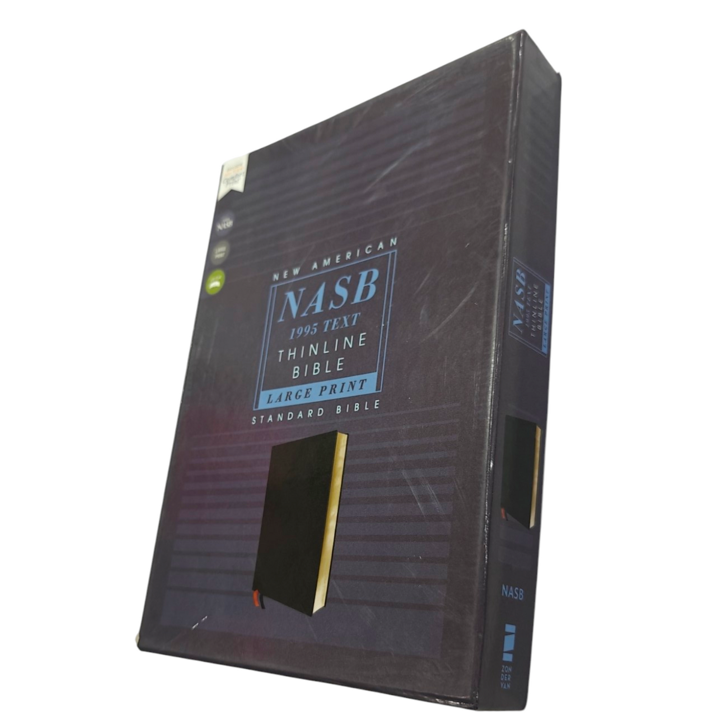 NASB Large-Print Thinline Bible, Red Letter Edition - Bonded Leather, Black (New American Standard Bible)