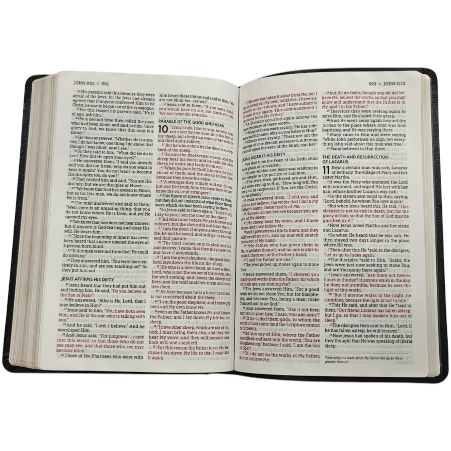 NASB Large-Print Thinline Bible, Red Letter Edition - Bonded Leather, Black (New American Standard Bible)