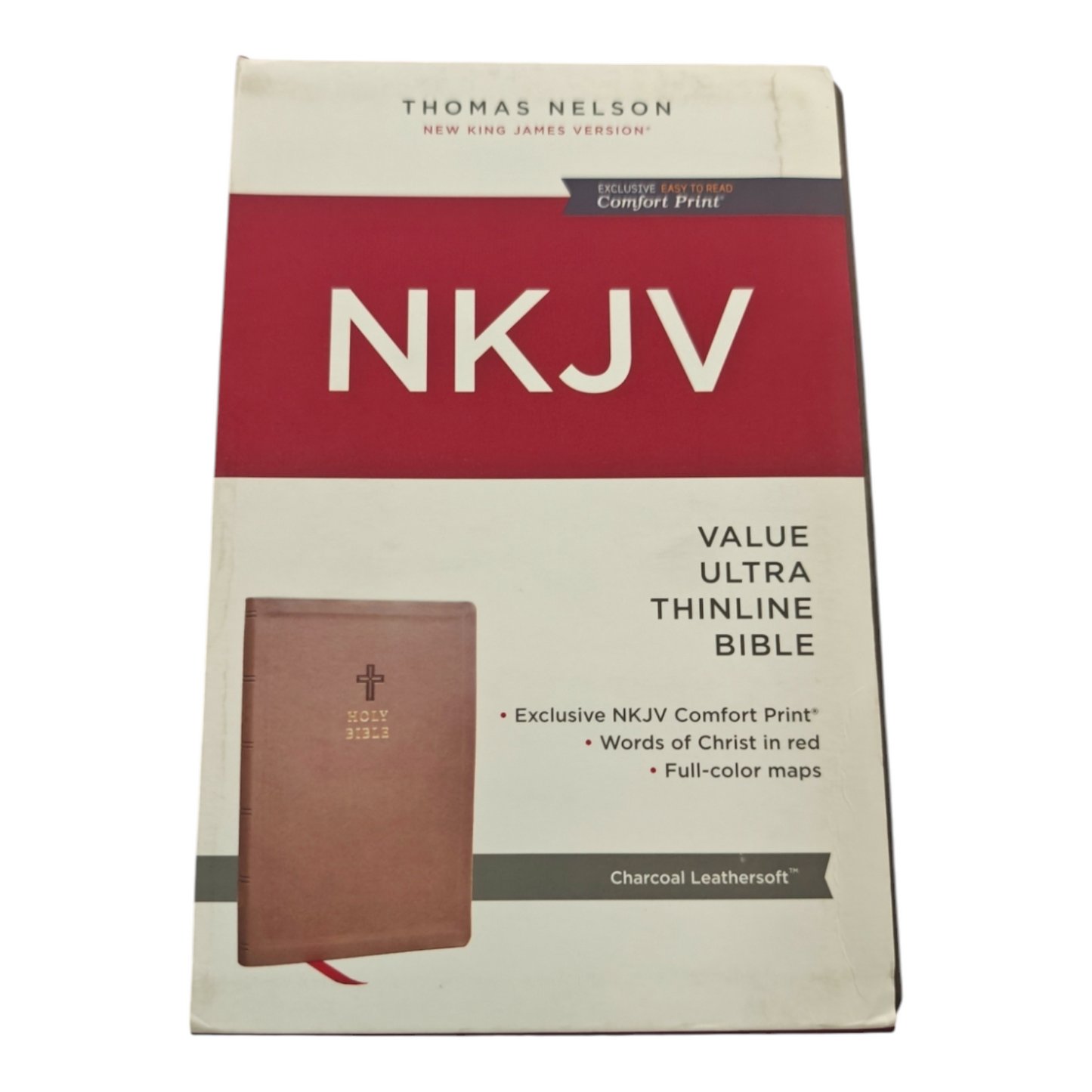 NKJV Holy Bible Value Ultra Thinline Brown Leathersoft Red Letter Comfort Print