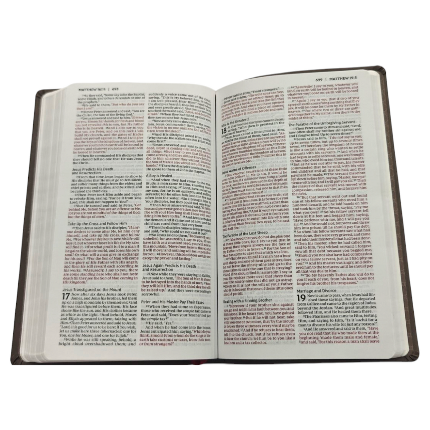 NKJV Holy Bible Value Ultra Thinline Brown Leathersoft Red Letter Comfort Print