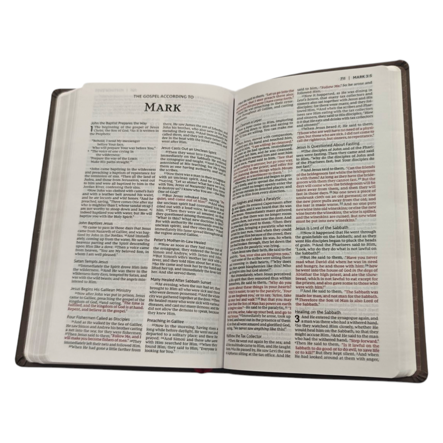 NKJV Holy Bible Value Ultra Thinline Brown Leathersoft Red Letter Comfort Print