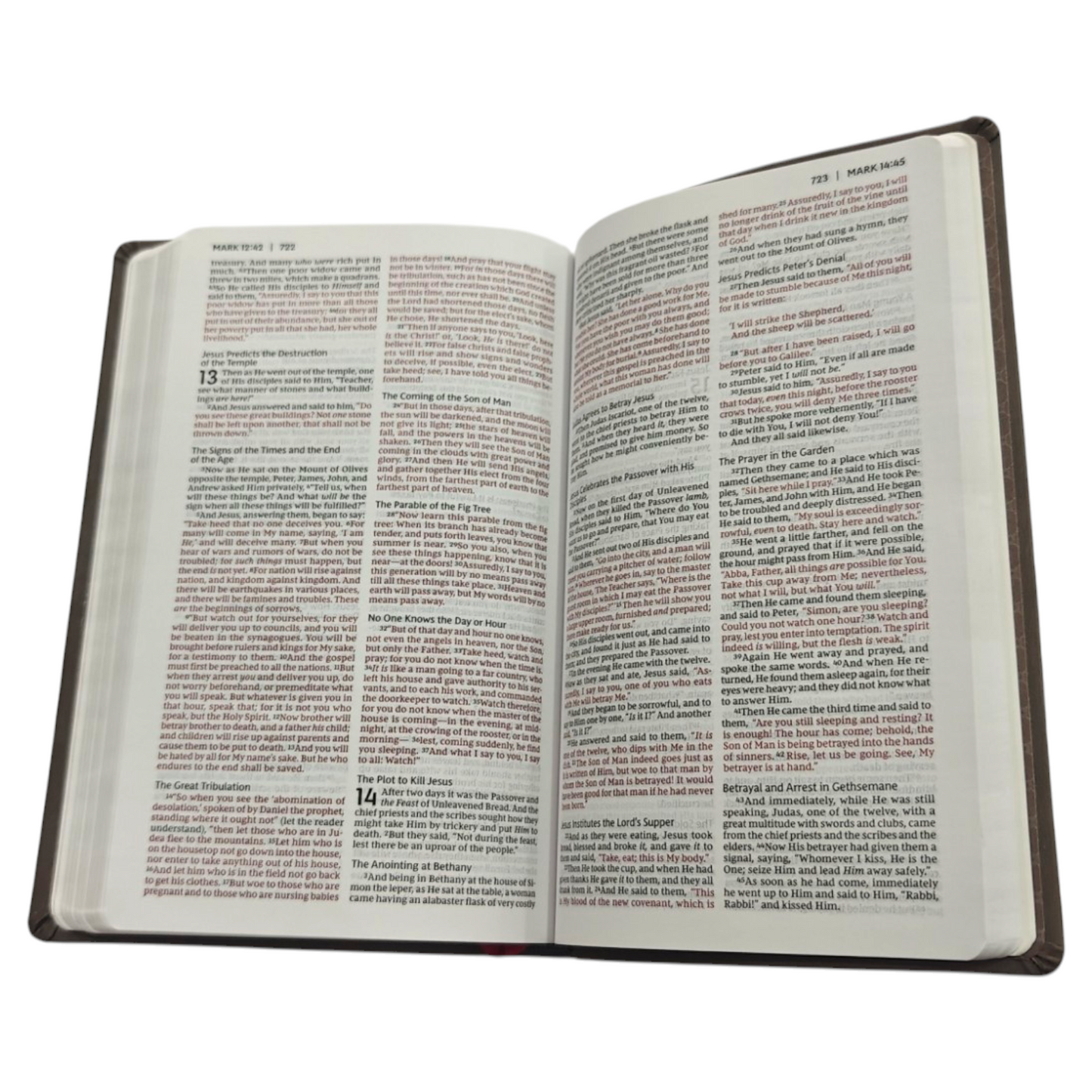 NKJV Holy Bible Value Ultra Thinline Brown Leathersoft Red Letter Comfort Print