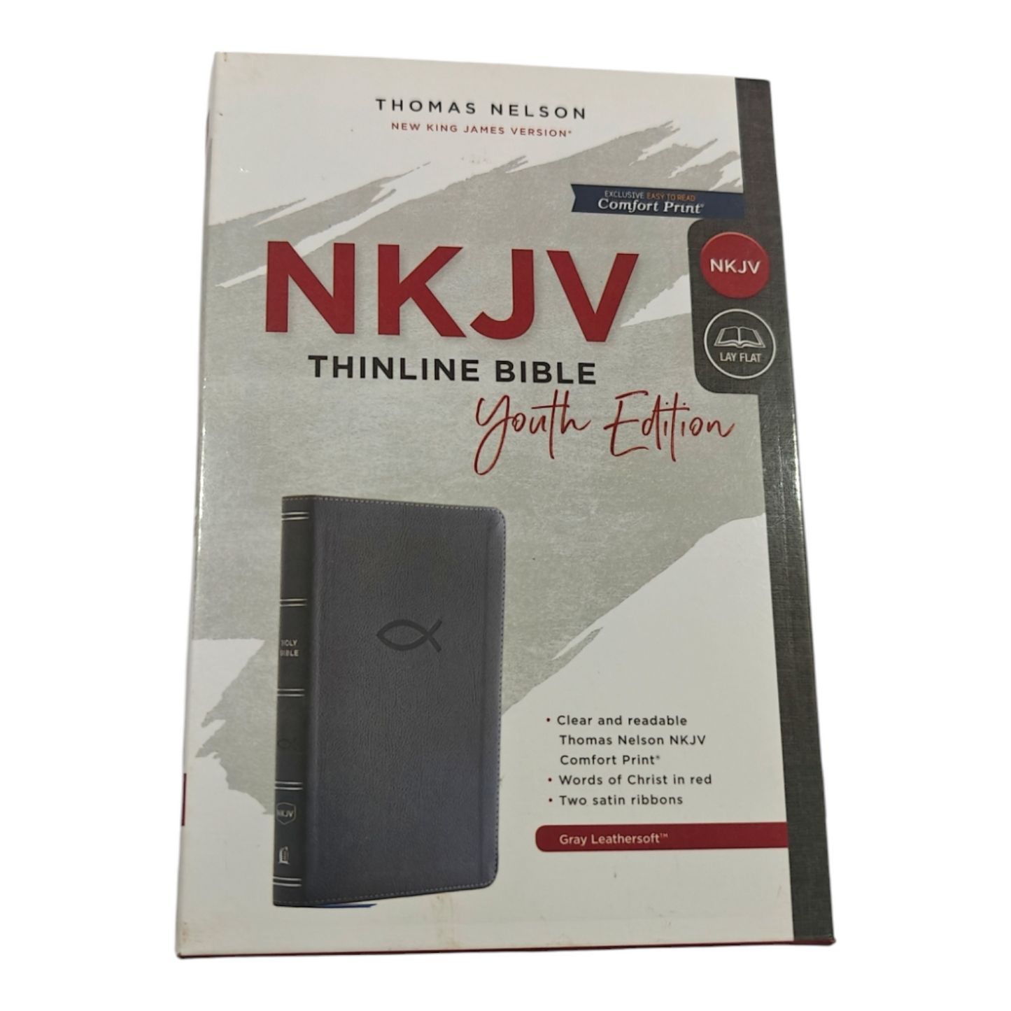 NKJV Thinline Bible Leathersoft Black Red Letter Edition Comfort Print