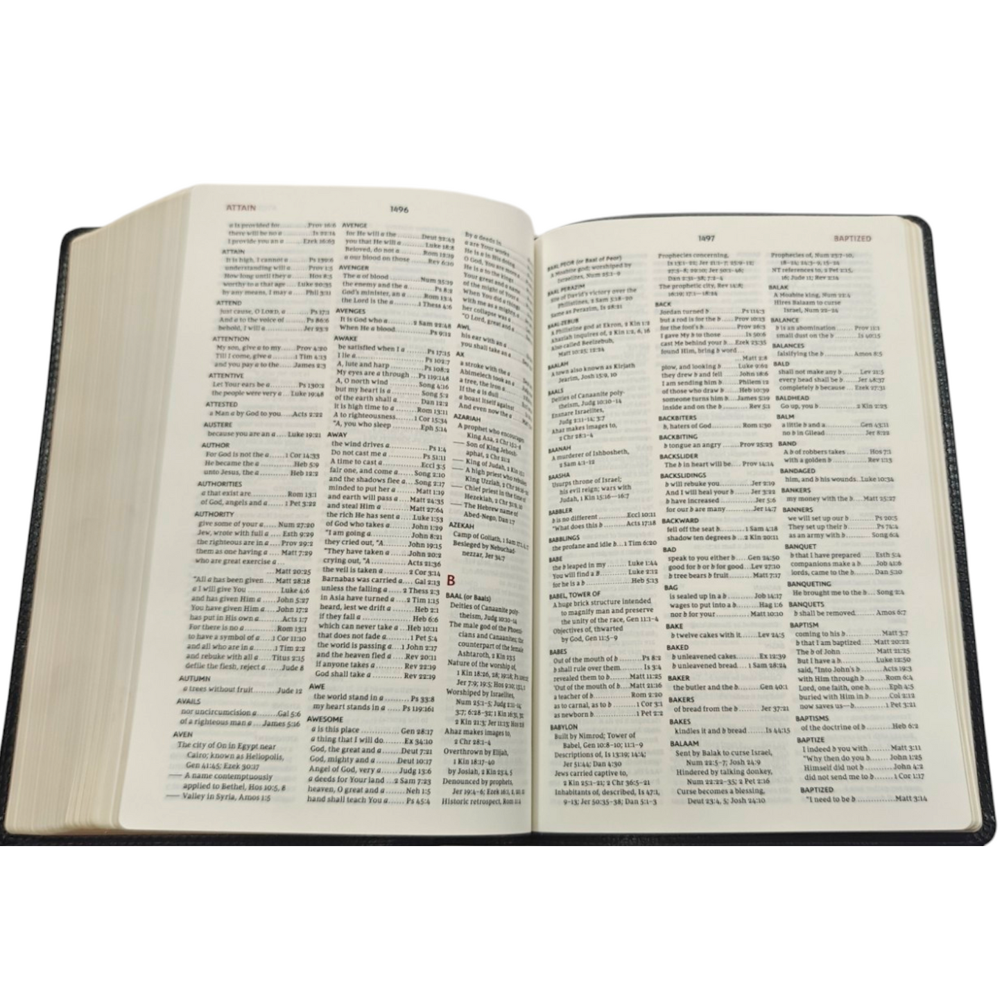 NKJV, Reference Bible, Classic Verse-By-Verse, Center-Column, Leathersoft, Black, Red Letter Edition, Comfort Print