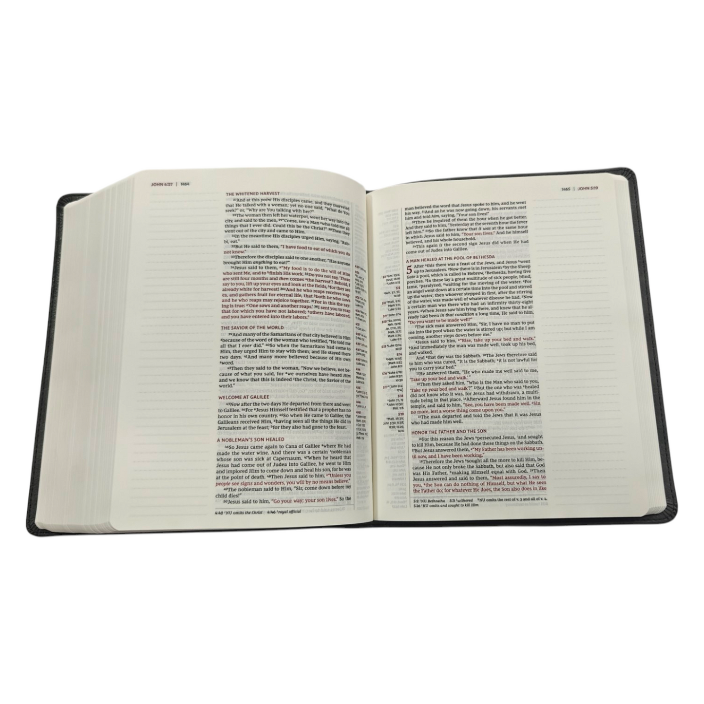 NKJV Journal Reference Edition Bible Verse Art Cover Collection Leathersoft Gray Red Letter Comfort Print