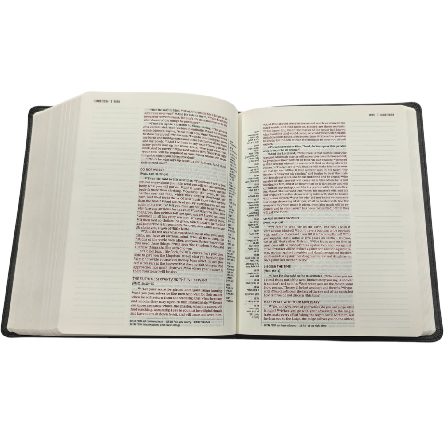 NKJV Journal Reference Edition Bible Verse Art Cover Collection Leathersoft Gray Red Letter Comfort Print