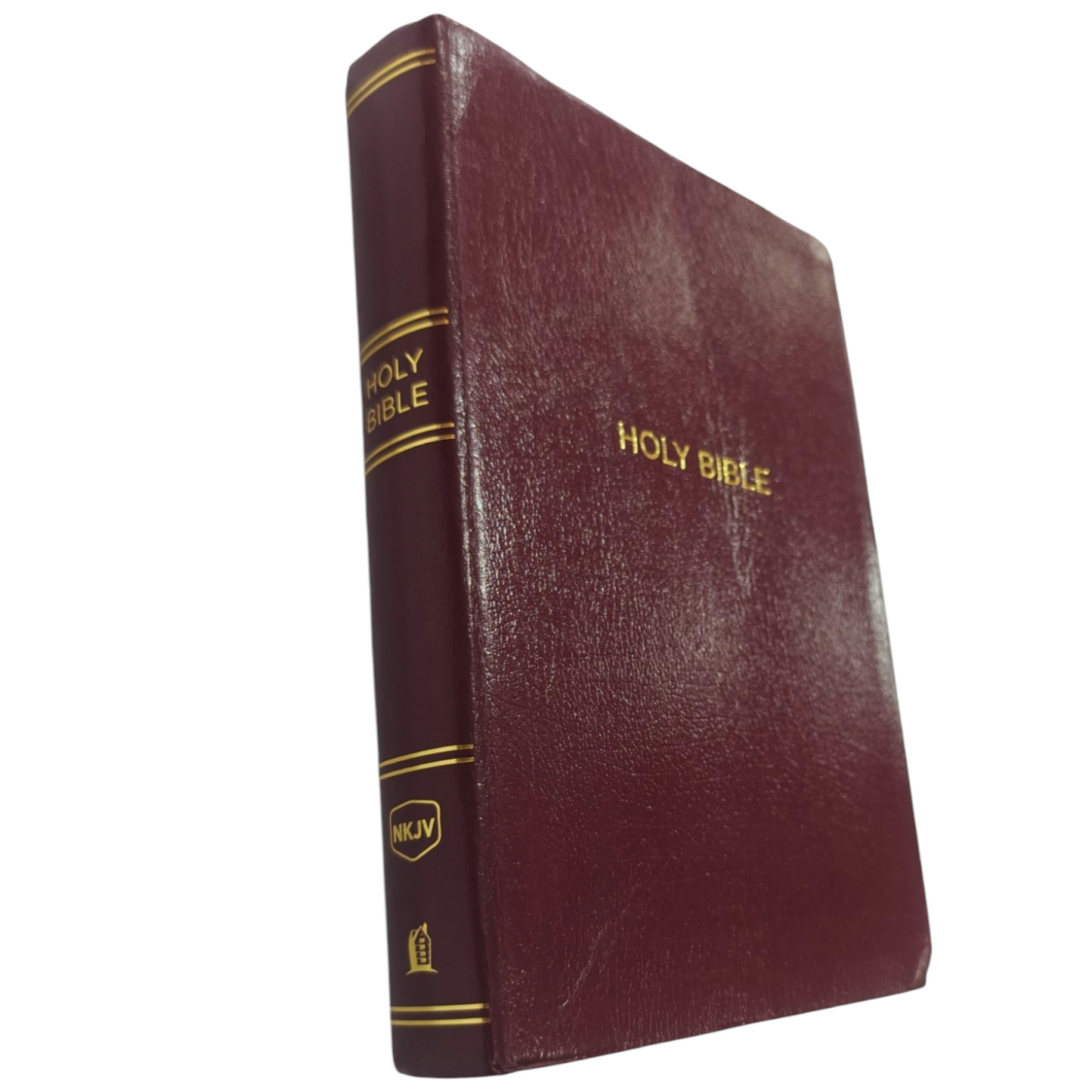 NKJV, Reference Bible, Center-Column Giant Print, Leather-Look, Burgundy, Red Letter Edition, Comfort Print