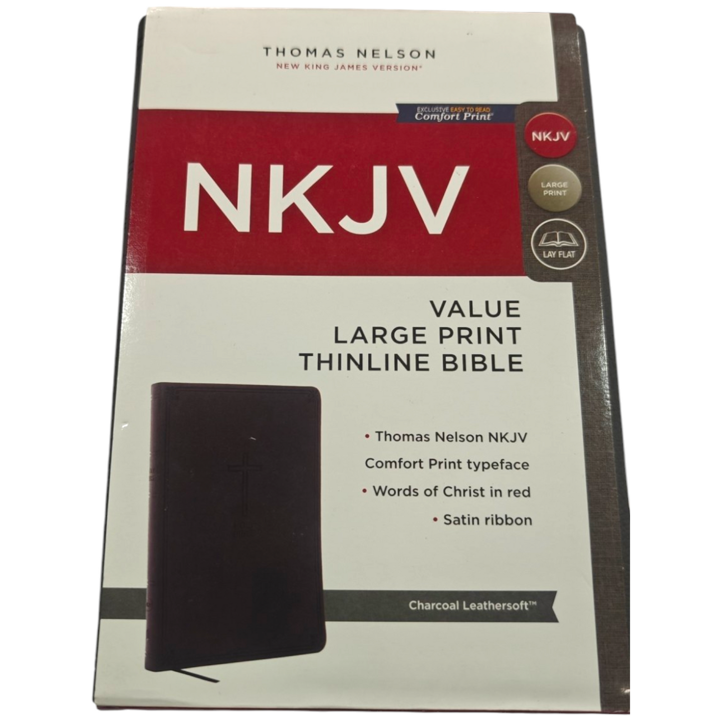 NKJV Value Thinline Bible Large Print Imitation Leather Black Red Letter Edition