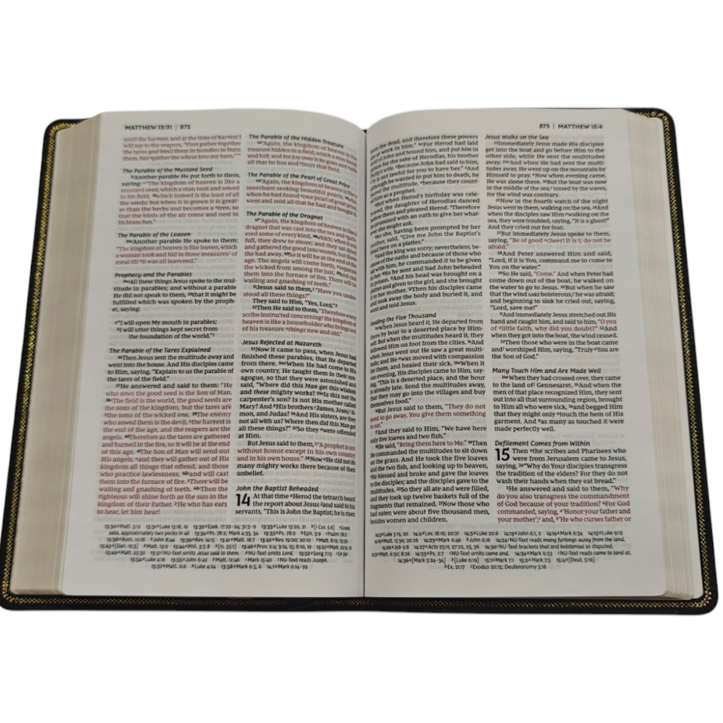 NKJV Thinline Reference Bible, Leather-Look, Burgundy, Red Letter Edition, Comfort Print