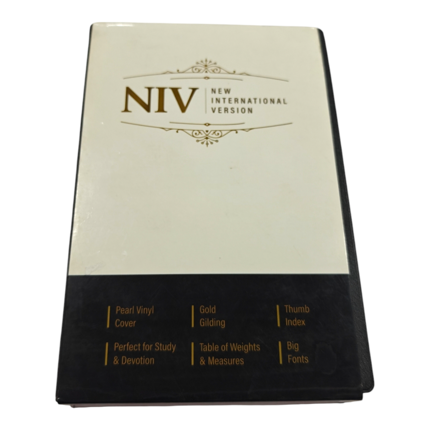 NIV Giant Print Bible, Thumb Index, Gold Gilt Edges, Black