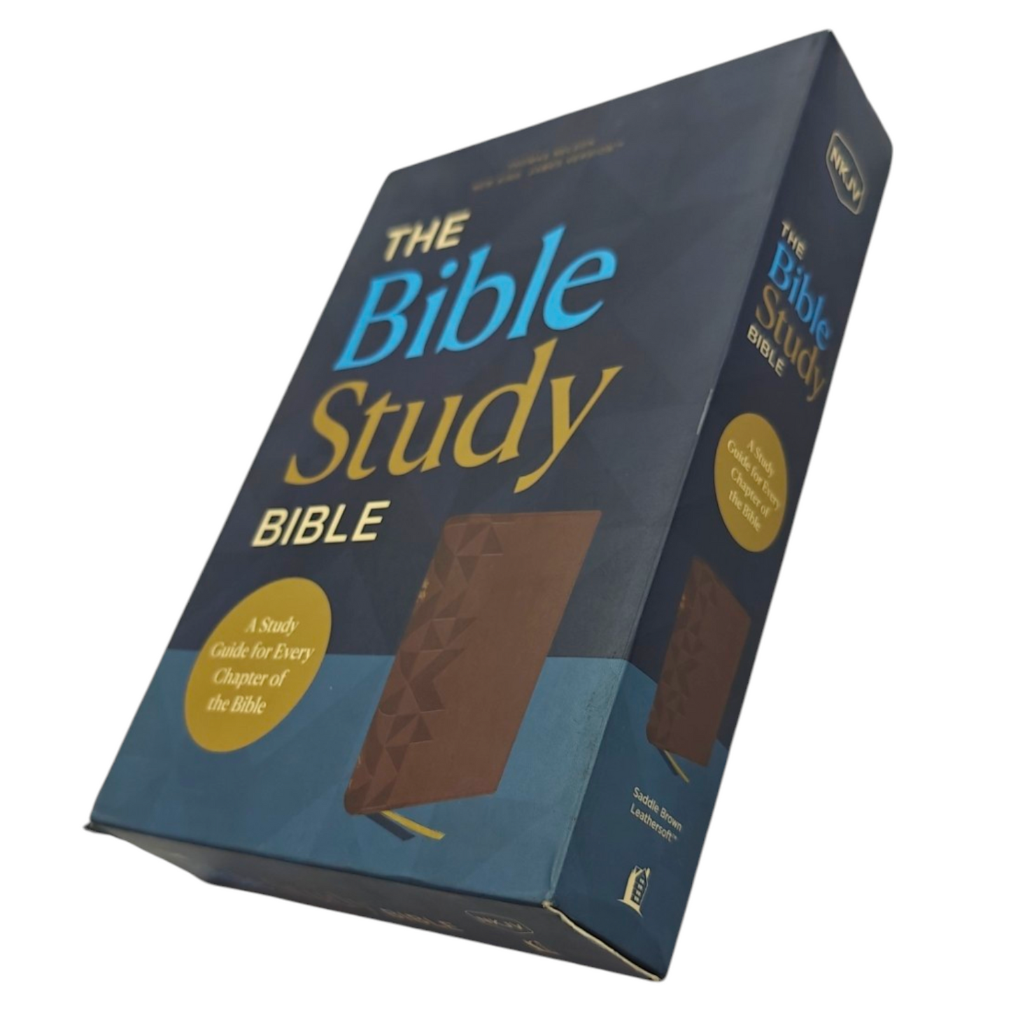 NKJV, The Bible Study Bible, Leathersoft, Brown, Comfort Print: A Study Guide for Every Chapter of the Bible