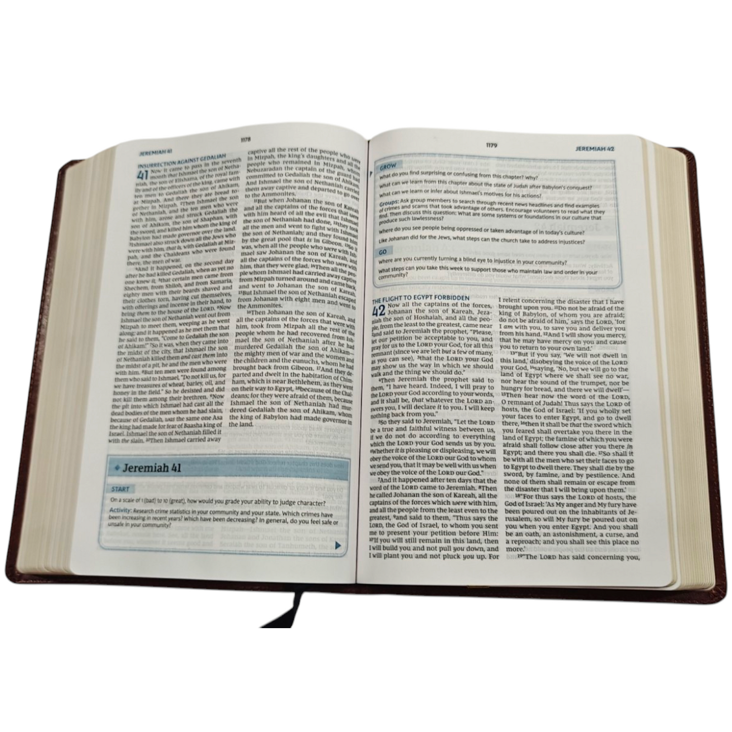 NKJV, The Bible Study Bible, Leathersoft, Brown, Comfort Print: A Study Guide for Every Chapter of the Bible