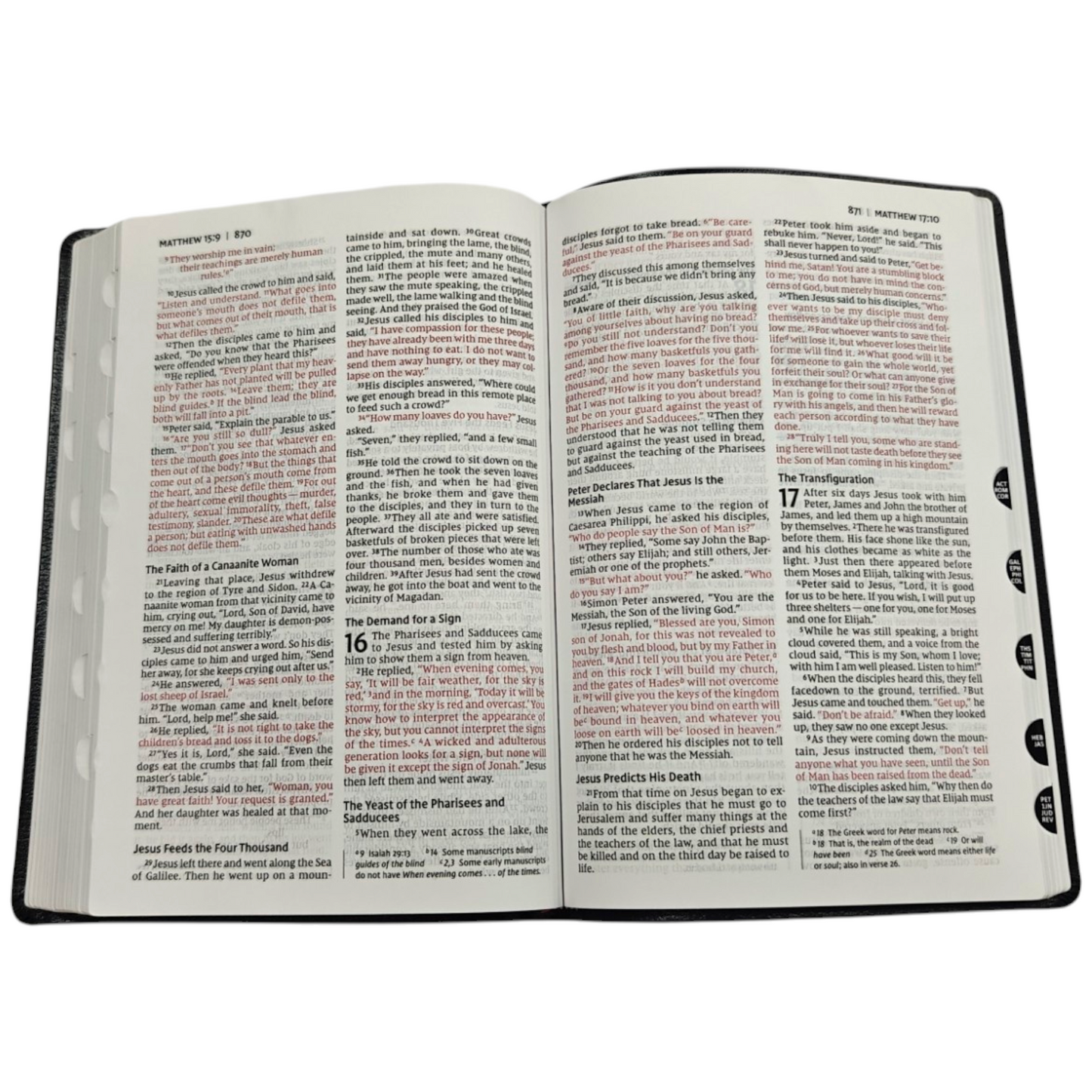 NIV, Thinline Bible, Bonded Leather, Black, Indexed, Red Letter Edition
