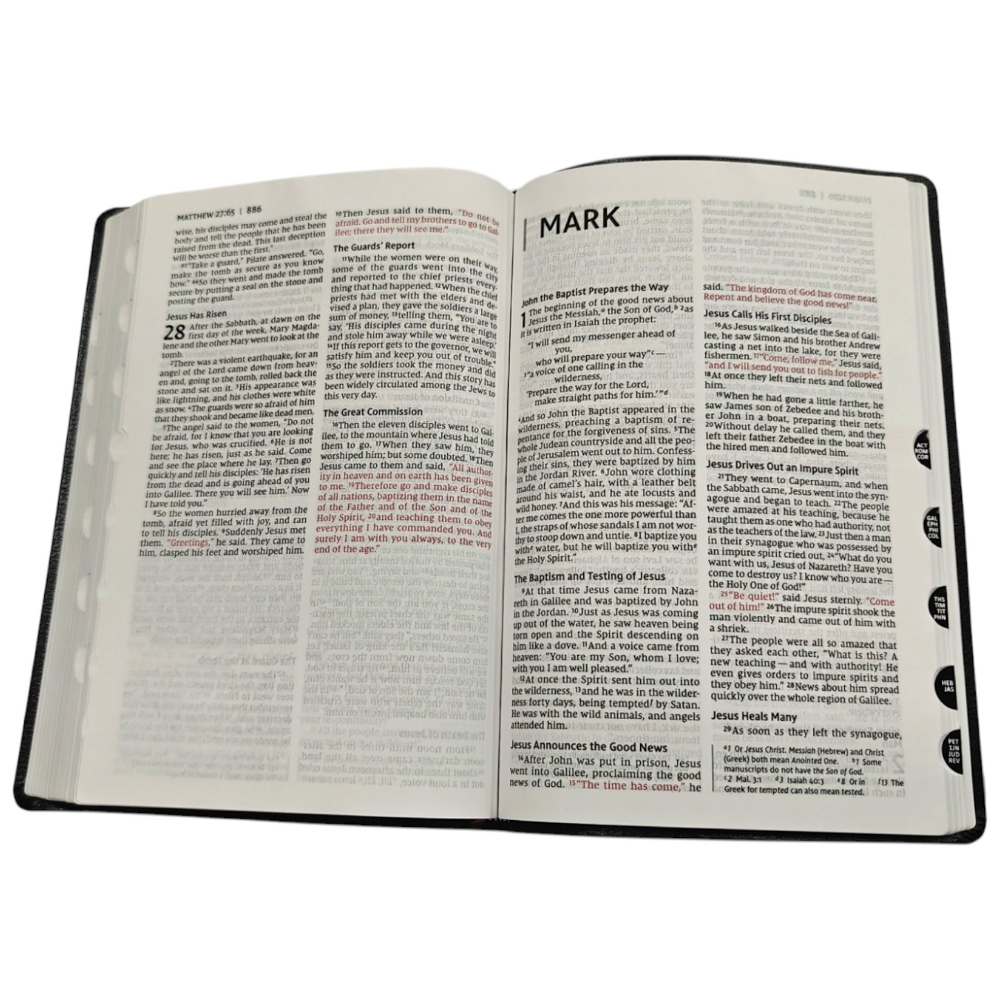 NIV, Thinline Bible, Bonded Leather, Black, Indexed, Red Letter Edition