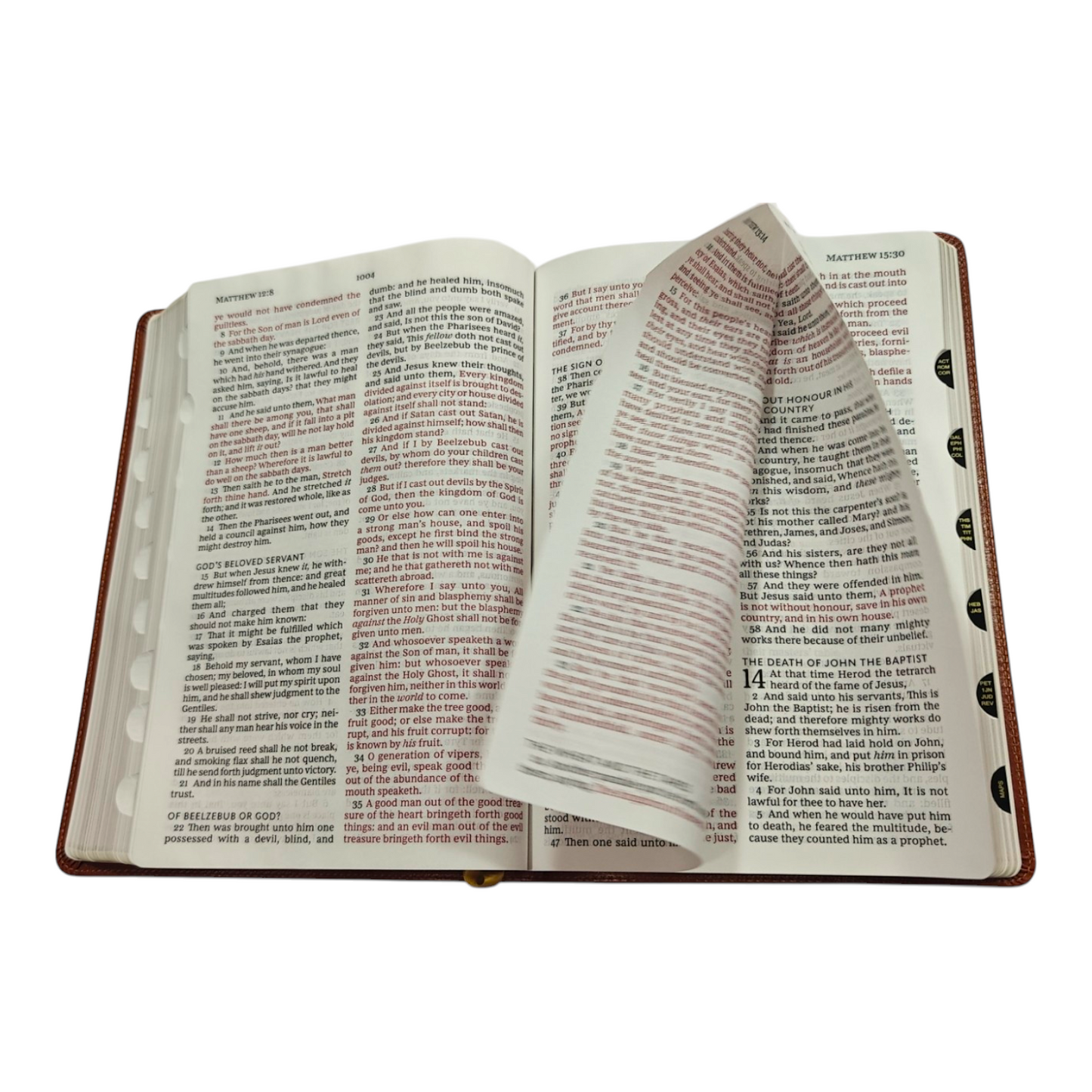 KJV Giant Print Thinline Bible Vintage Series Leathersoft Tan Red Letter Comfort Print