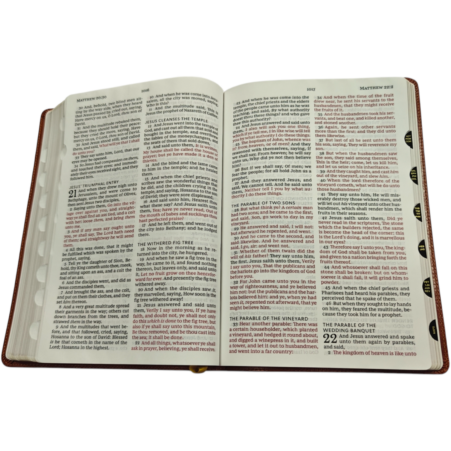 KJV Giant Print Thinline Bible Vintage Series Leathersoft Tan Red Letter Comfort Print