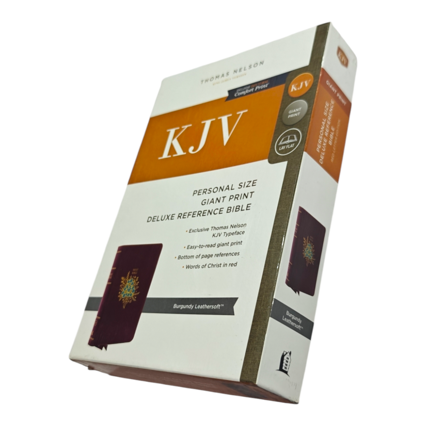 KJV Deluxe Reference Bible Personal Size Giant Print Imitation Leather Burgundy Red Letter Edition