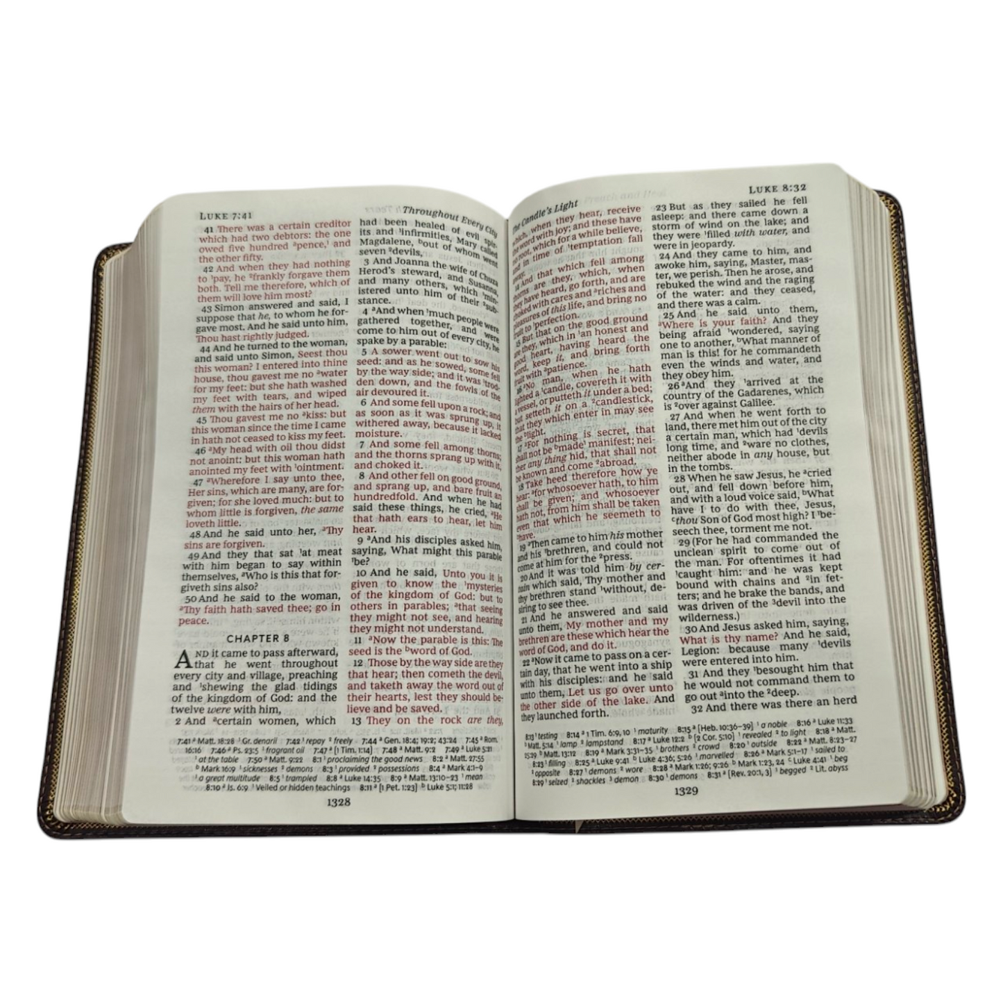KJV Deluxe Reference Bible Personal Size Giant Print Imitation Leather Burgundy Red Letter Edition