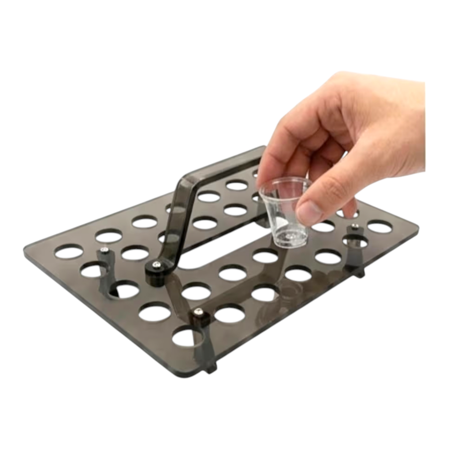 Elegant 30-Holes Black Communion Tray with 50 Transparent Communion Cups, Modern Smoke-Black Acrylic Holy Communion Set